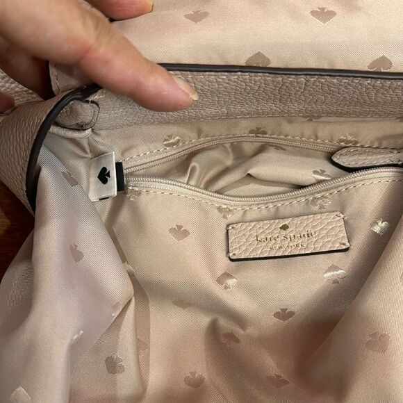 Kate Spade Leila Medium 2 Tones Pebbled Leather Backpack Drawstring Flap Closure main image 9